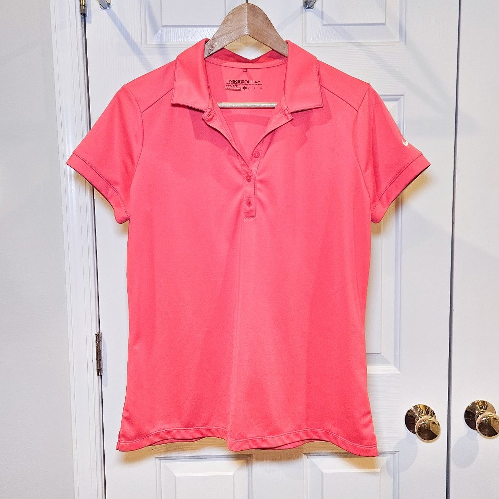 Red Nike Golf Dri-Fit Short Sleeve Women's Polo Size Large in Great Condition